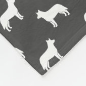 Australisches Vieh-HundeSilhouette-Muster-Grau Fleecedecke (Ecke)