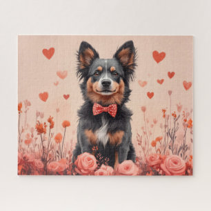 Australisches Vieh mit Rosen - Valentinstag Puzzle