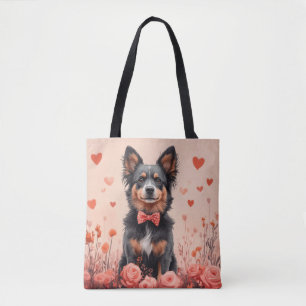 Australisches Vieh mit Rosen - Valentinstag Tasche