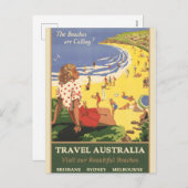 Australisches Vintage-Poster Feiertagspostkarte (Vorne/Hinten)
