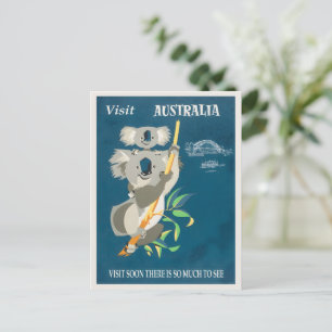Australisches Vintage-Poster Feiertagspostkarte