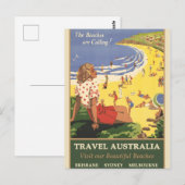 Australisches Vintage-Poster Postkarte (Vorne/Hinten)
