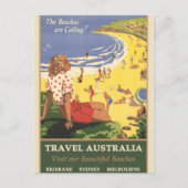 Australisches Vintage-Poster Postkarte (Vorderseite)