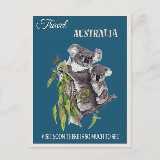 Australisches Vintage-Poster Postkarte (Vorderseite)