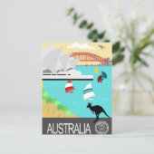 Australisches Vintage-Poster Postkarte (Stehend Vorderseite)