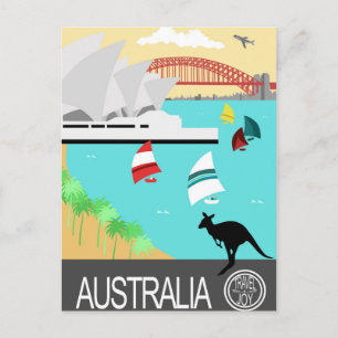 Australisches Vintage-Poster Postkarte