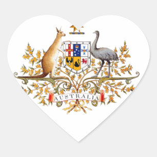 australisches Wappen Herz-Aufkleber