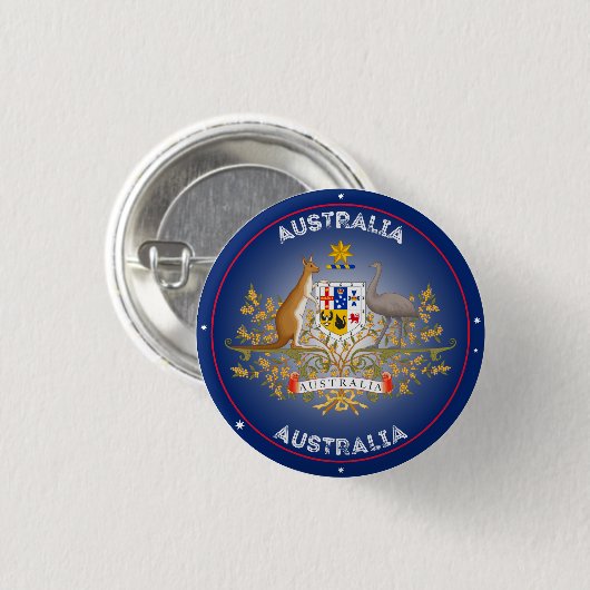 Australisches Wappen Kreisform Button (Vorne & Hinten)