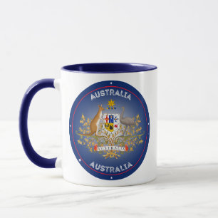 Australisches Wappen Kreisform Tasse