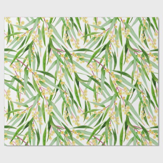 Australisches Wattle Pattern Geschenkpapier (Flach)