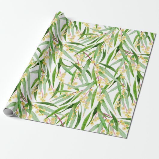 Australisches Wattle Pattern Geschenkpapier (Ungerollt)