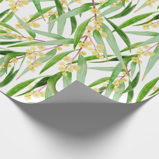 Australisches Wattle Pattern Geschenkpapier (Ecke)