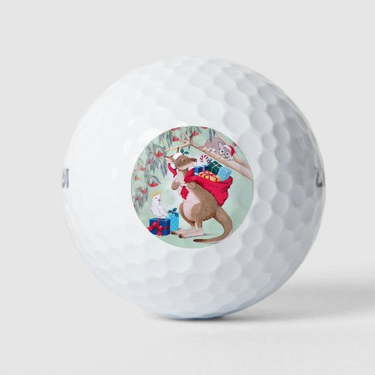Australisches Weihnachten Kangaroo Rotes Grün Blau Golfball (Vorderseite)