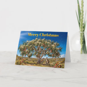 Australisches Weihnachts-Gumtree-Baumschmuck Kängu Karte