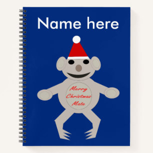 Australisches Weihnachts-Koala-Bären-Spiral-Notebo Notizbuch
