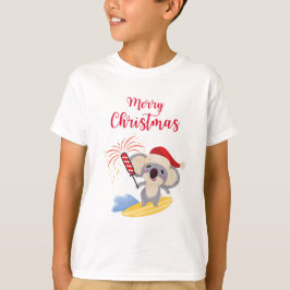 Australisches Weihnachts-Niedliches Koala Surfdesi T-Shirt
