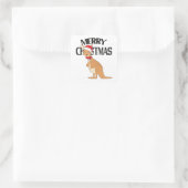 Australisches Weihnachtsfest Niedlich Kangaroo Quadratischer Aufkleber (Tasche)