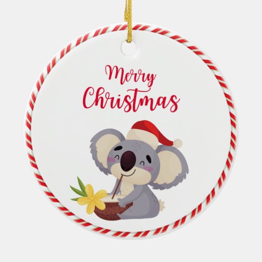 Australisches Weihnachtsgeschenk Niedlich Koala Dr Keramik Ornament (Hinten)