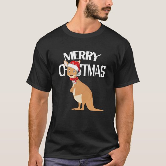 Australisches Weihnachtskangaroo T-Shirt (Vorderseite)
