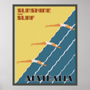 Australisches Women Swimmers Vintage Travel Poster