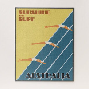 Australisches Women Swimmers Vintage Travel Poster Puzzle