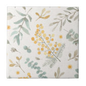 Australisches Zweig- und Eukalyptus-Aquarell mit Fliese (Vorderseite)