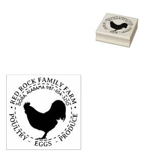 Australorp Chicken Rooster Poultry Egs Business Gummistempel