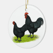 Australorp schwarze Hühner Keramikornament (Links)