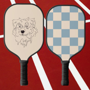 Australschäfer, zeichnend Hund Pickleball Schläger