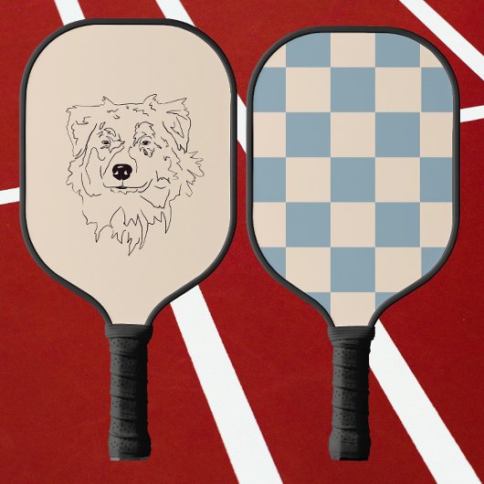 Australschäfer, zeichnend Hund Pickleball Schläger