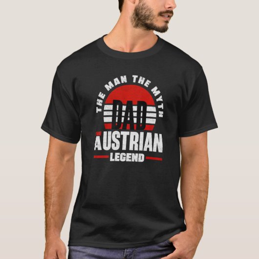 Austria Austrian Austria Flag Father T-Shirt (Vorderseite)