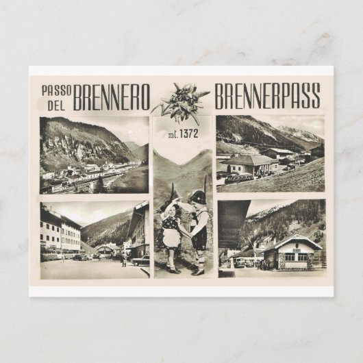 Austria, Brenner Pass, Linking Austria und Italy Postkarte (Vorderseite)