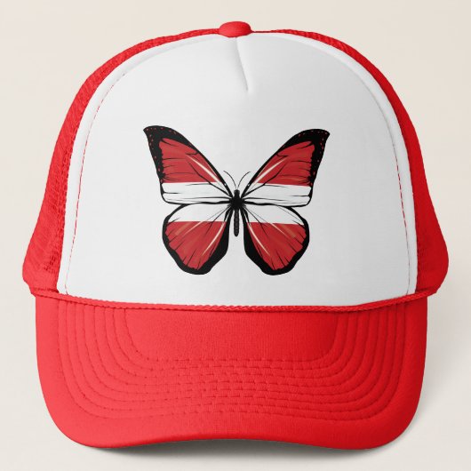 Austria Butterfly Flag Truckerkappe (Vorderseite)