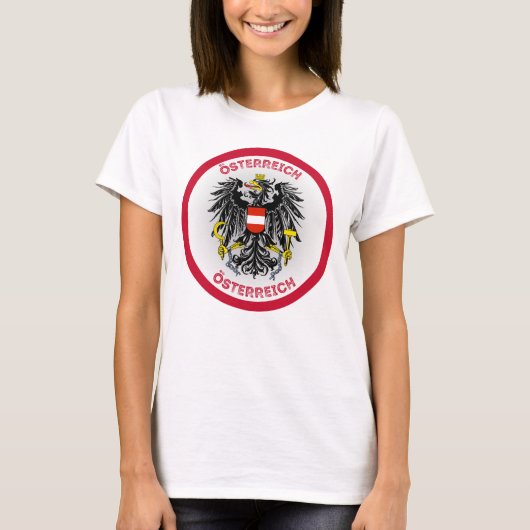 Austria Coat of Arms Circle Shape  T-Shirt (Vorderseite)
