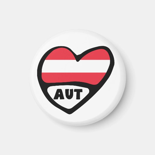 Austria Country Code Flag Heart AUT Magnet (Vorne)