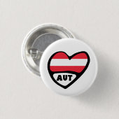 Austria Country Code Flag Herz Button Abzeichen, A (Vorne & Hinten)