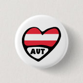 Austria Country Code Flag Herz Button Abzeichen, A (Vorderseite)