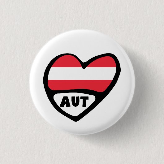 Austria Country Code Flag Herz Button Abzeichen, A (Vorderseite)