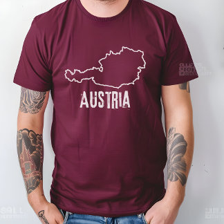 Austria Country Map Shirt Austrian Nation Kontur