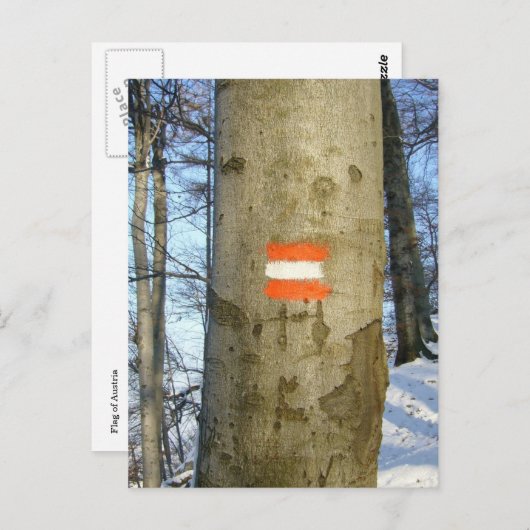 Austria-Fahne Postkarte (Vorne/Hinten)