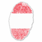 Austria Fingerprint Flag Aufkleber (Vorderseite)