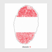 Austria Fingerprint Flag Aufkleber (Blatt)