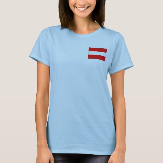 Austria Flag and Map dk T - Shirt (Vorderseite)