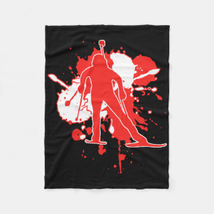 Austria Flag Biathlonist - Österreichische Biathlo Fleecedecke