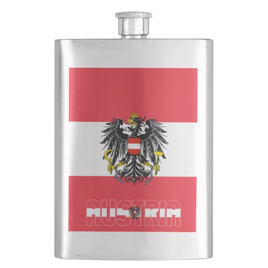 Austria Flag Elegant Patriotic Flachmann (Vorderseite)