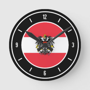 Austria Flag Elegant Runde Wanduhr