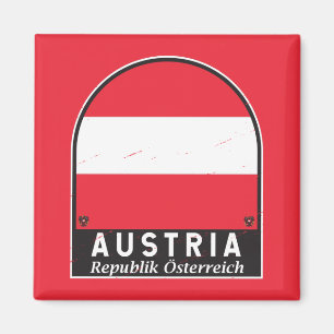 Austria Flag Emblem Distressed Vintage  Magnet