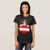 Austria Flag English Springer Spaniel Dog In Pocke T-Shirt (Vorne ganz)