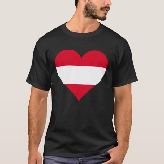 Austria Flag Heart Austria Gifts Love Austria T-Shirt (Vorderseite)