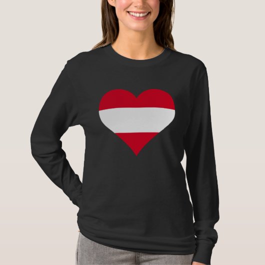Austria Flag Heart Austria Gifts Love Austria T-Shirt (Vorderseite)